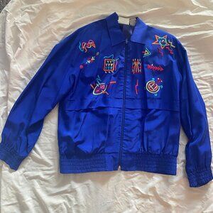 Blue Jacket and Pants Set, Aztec designs